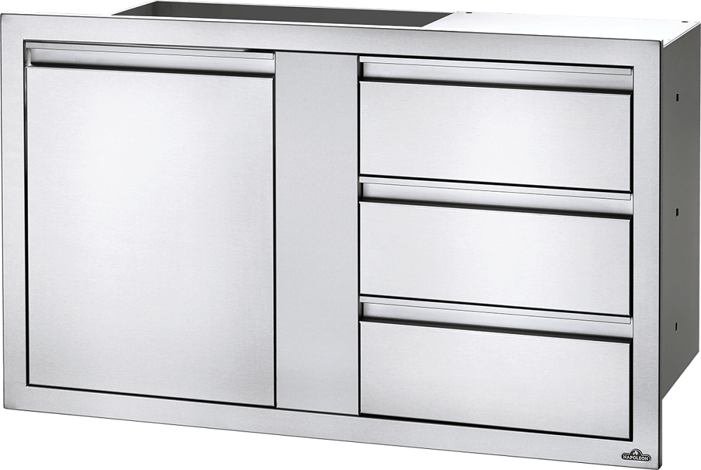 Napoleon 42-Inch x 24-Inch Large Single Door & Triple Drawer