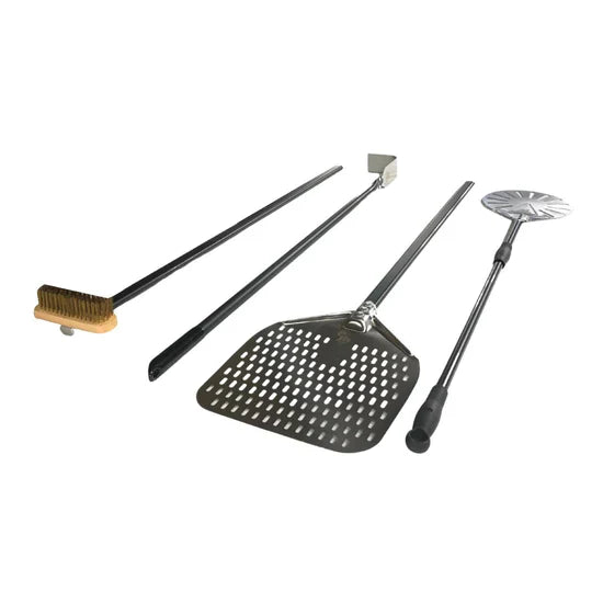 WPPO Pro Aluminum 4 Piece Wood Fired Pizza Oven Utensil Kit