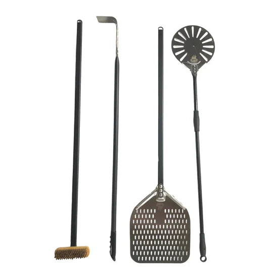 WPPO Pro Aluminum 4 Piece Wood Fired Pizza Oven Utensil Kit