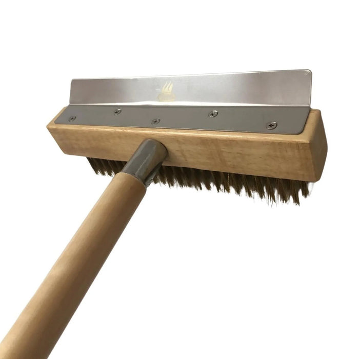 WPPO 36-Inch Pizza Oven Brush with Wooden Handle and Stainless Steel Scraper