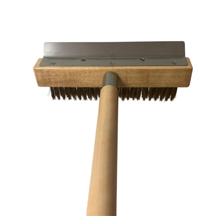 WPPO 36-Inch Pizza Oven Brush with Wooden Handle and Stainless Steel Scraper