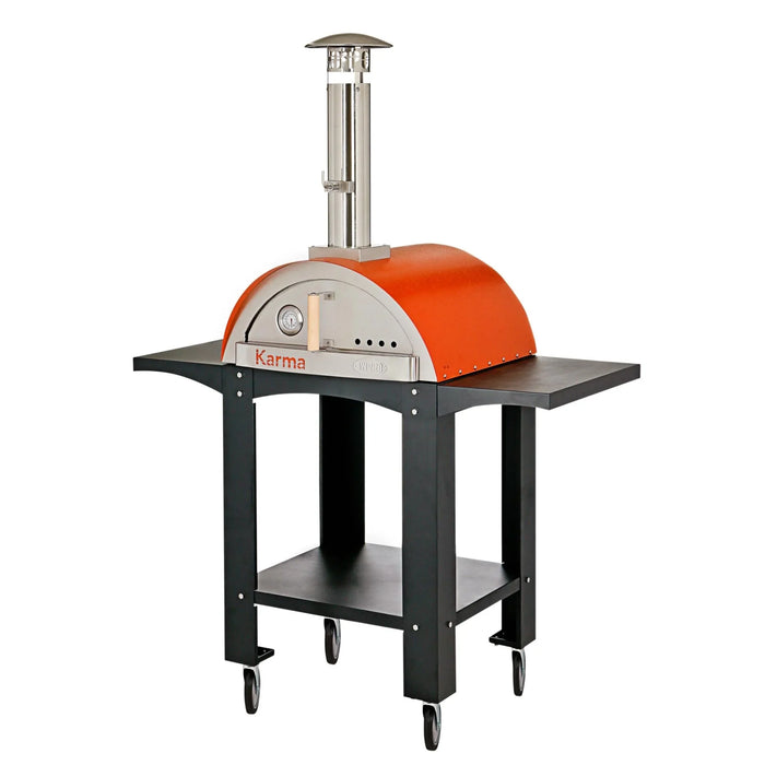 WPPO Karma 25-Inch Wood Fired Pizza Oven with Stand in Orange