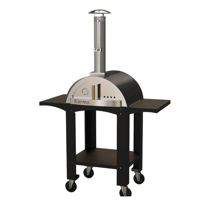 WPPO Karma 25-Inch Wood Fired Pizza Oven with Stand in Black