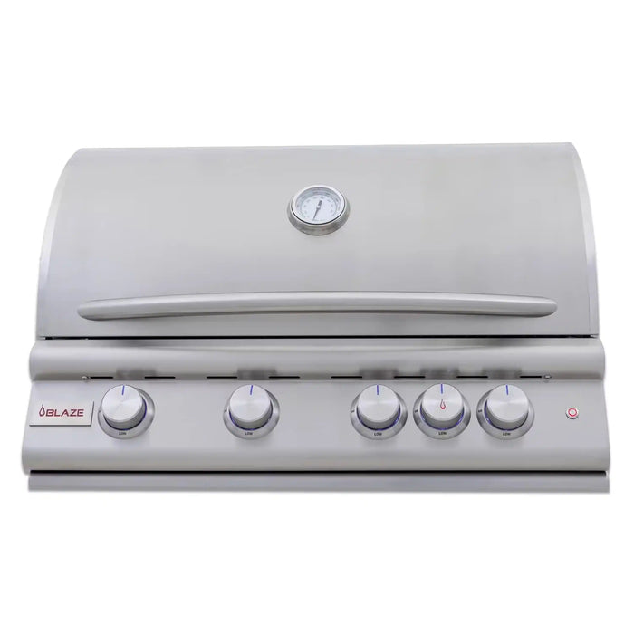 Blaze Premium LTE+ 32-Inch 4-Burner Built-In Natural Gas Grill W/ Rear Infrared Burner & Lift-Assist Hood