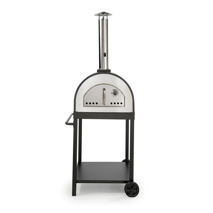 WPPO Traditional 25-Inch Wood Fired Pizza Oven with Stand in Black