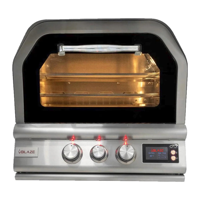 Blaze 26-Inch Built-In Propane Gas Outdoor Pizza Oven with Rotisserie in Stainless Steel