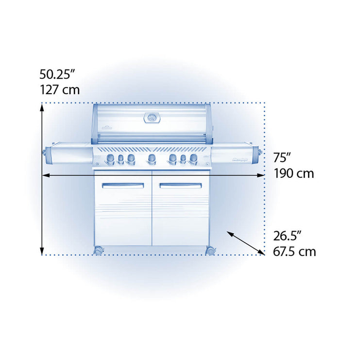 Napoleon Grills Prestige 665 Gas BBQ Grill with Infrared Side and Rear Burners, Stainless Steel