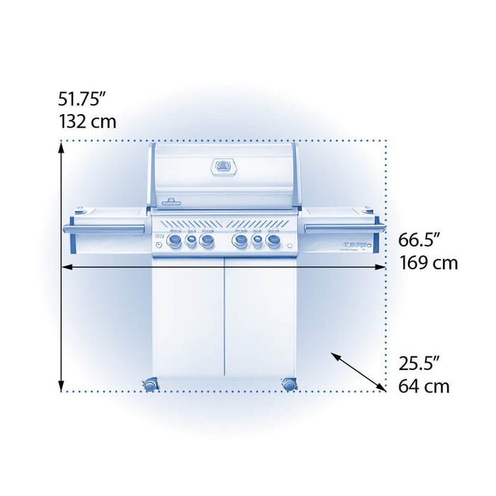 Napoleon Prestige PRO 500 Gas Grill with Infrared Rear and Side Burners, Stainless Steel