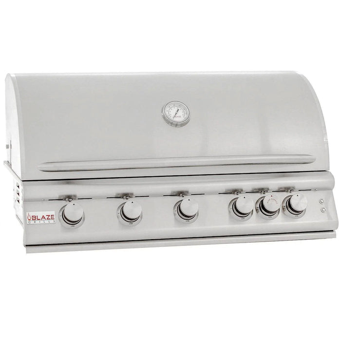 Blaze Premium LTE 40-Inch 5-Burner Built-In Natural Gas Grill With Rear Infrared Burner & Grill Lights