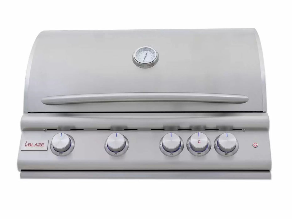 Blaze Premium LTE Marine Grade 32-Inch 4-Burner Built-In Gas Grill With Rear Infrared Burner and Lift-Assist Hood