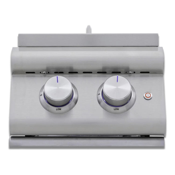 Blaze Premium LTE+ Propane Gas Double Side Burner with Lid in Stainless Steel