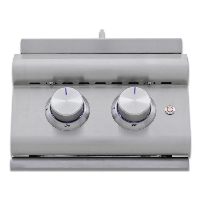 Blaze Premium LTE+ Natural Gas Double Side Burner with Lid in Stainless Steel